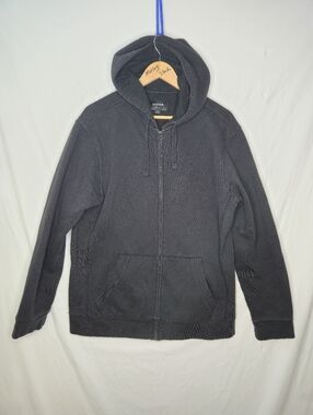 Nixon Men's Black Hoodie Sweatshirt With Front Zipper Size XL